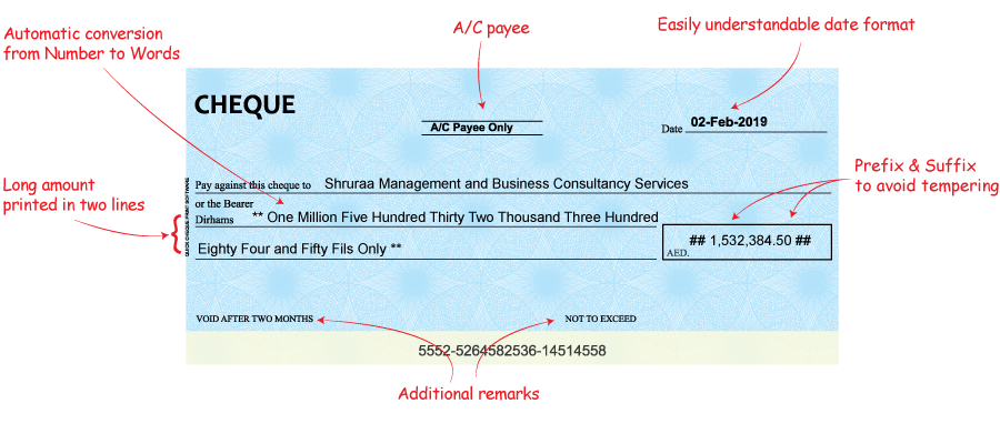 cheque printing software indian