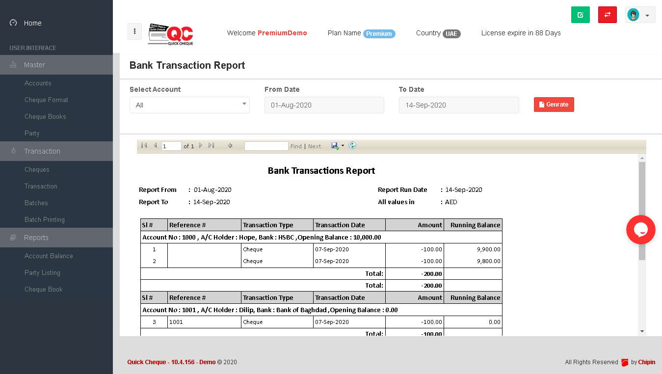 Simplified Reporting with Cheque with Check Printing Software